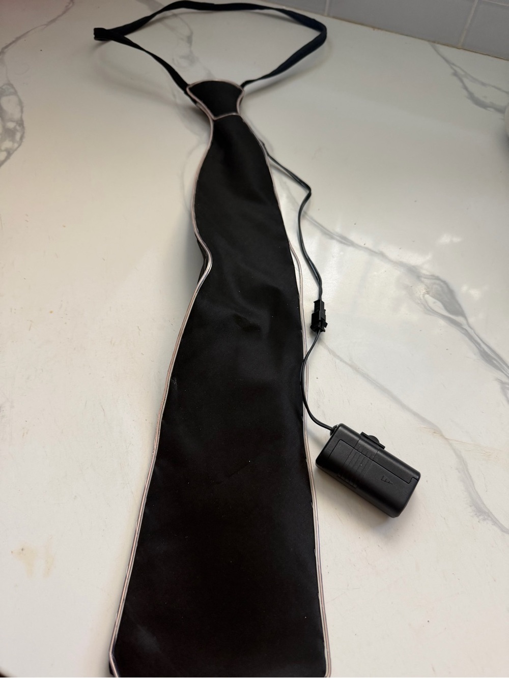 Black LED Light-Up Necktie for Men